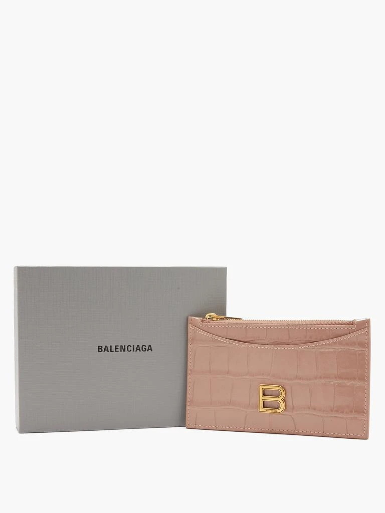 商品Balenciaga|Hourglass zipped croc-effect leather cardholder,价格¥3323,第5张图片详细描述