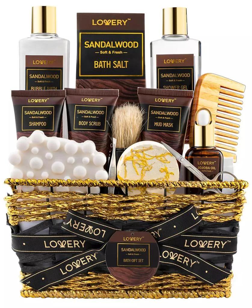 商品Lovery|Body Care Gift Set, Sandalwood Bath Gift Set, Grooming Self Care Kit, 14 Piece,价格¥463,第1张图片