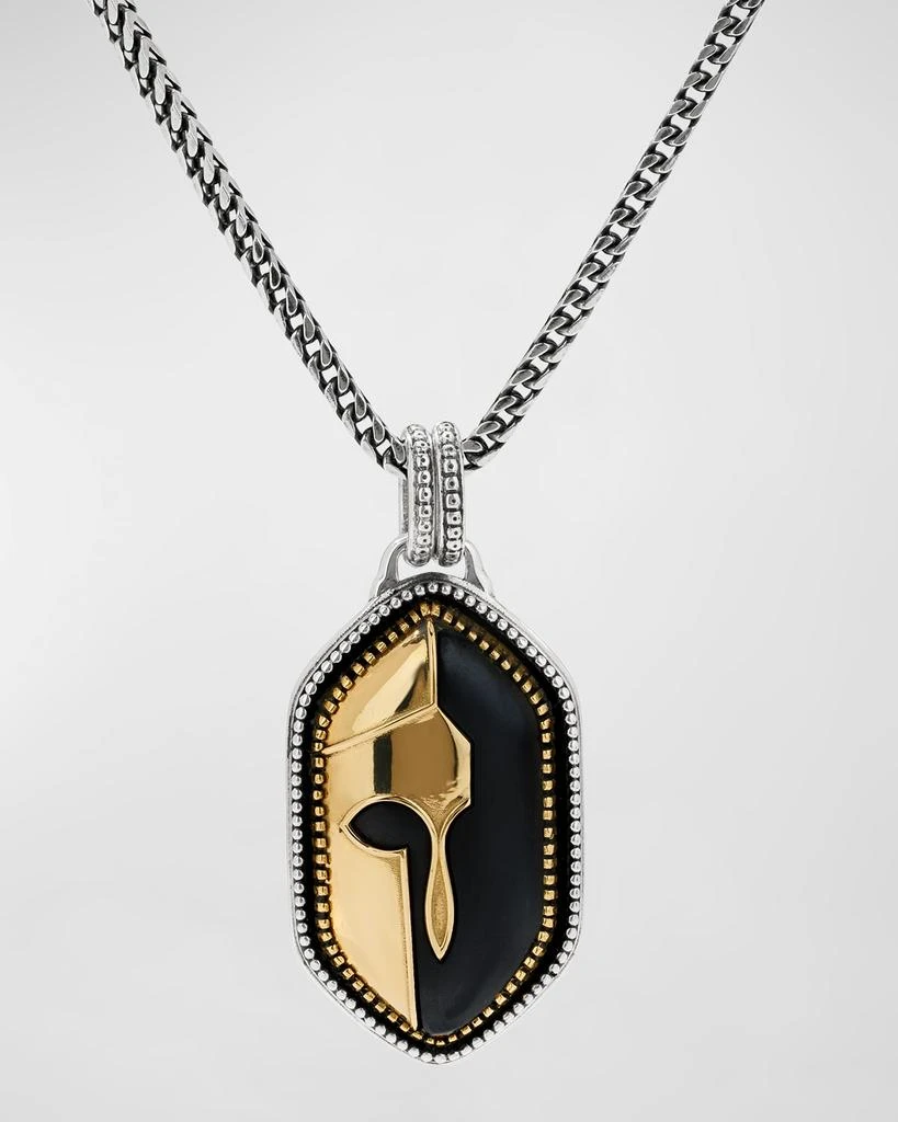 商品Konstantino|Men's Silver & Gold Freeform Pendant with Black Onyx,价格¥12766,第1张图片