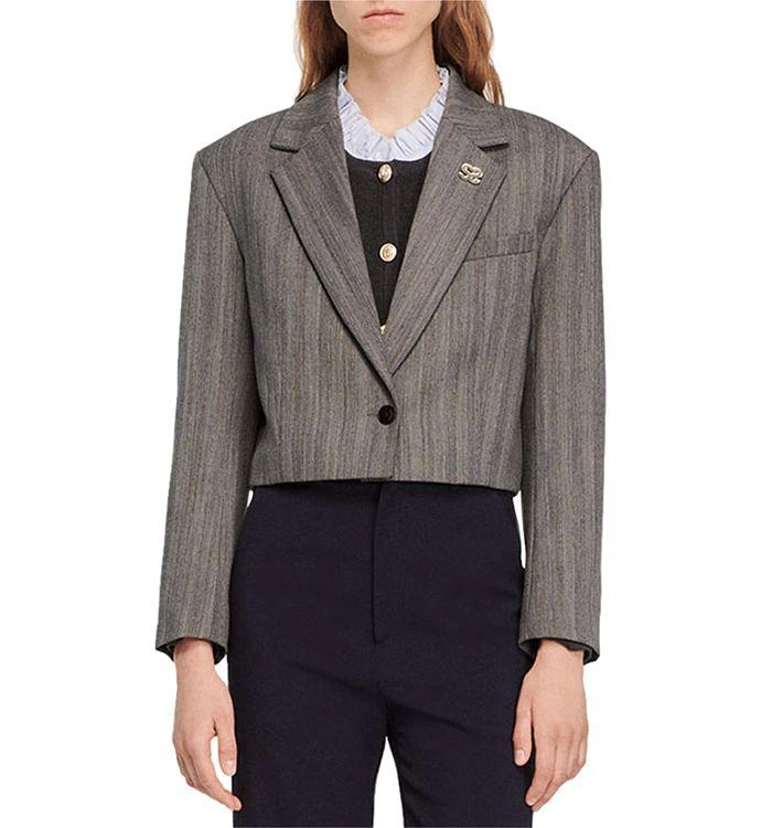 商品Sandro|Lombardi Crop Blazer,价格¥1953,第1张图片