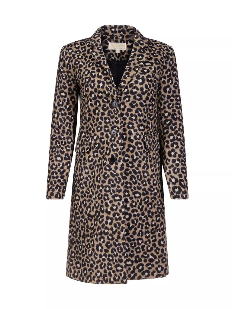 商品Michael Kors|Leopard Jacquard Midi-Coat,价格¥4699,第1张图片