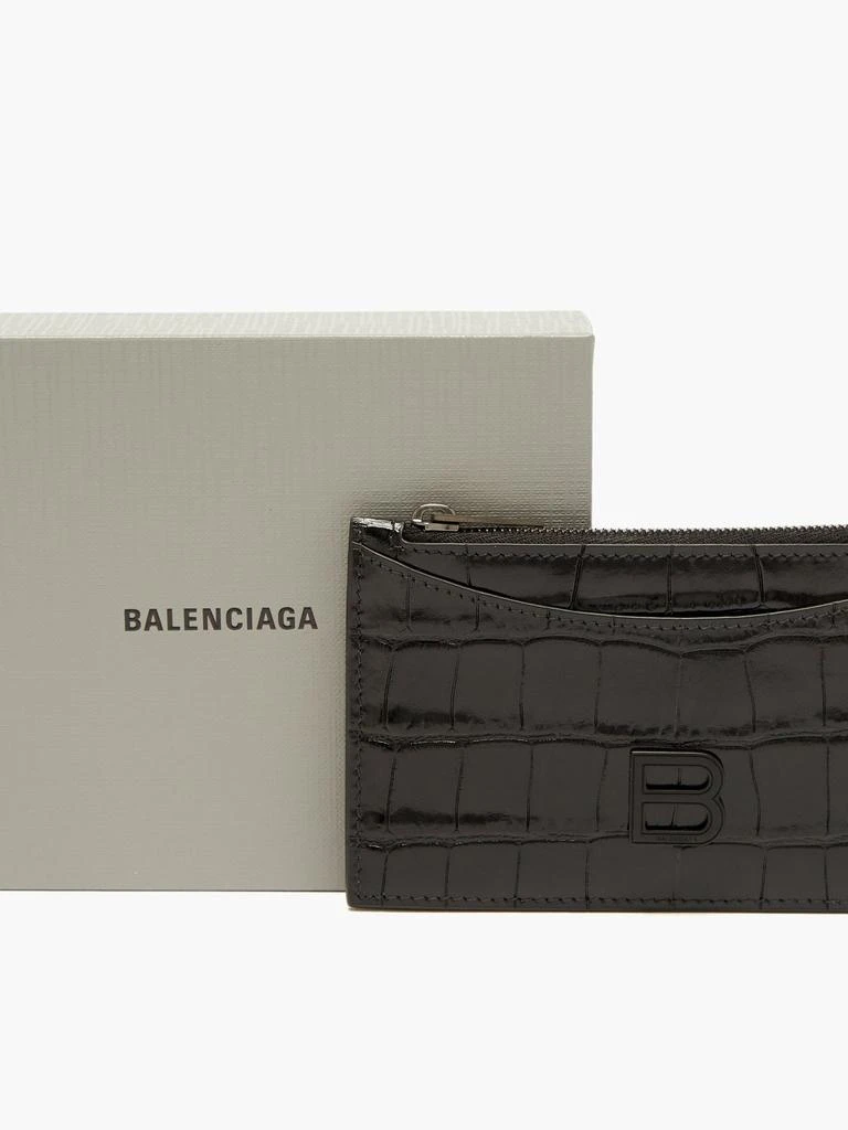 商品Balenciaga|Hourglass crocodile-effect leather cardholder,价格¥3323,第5张图片详细描述