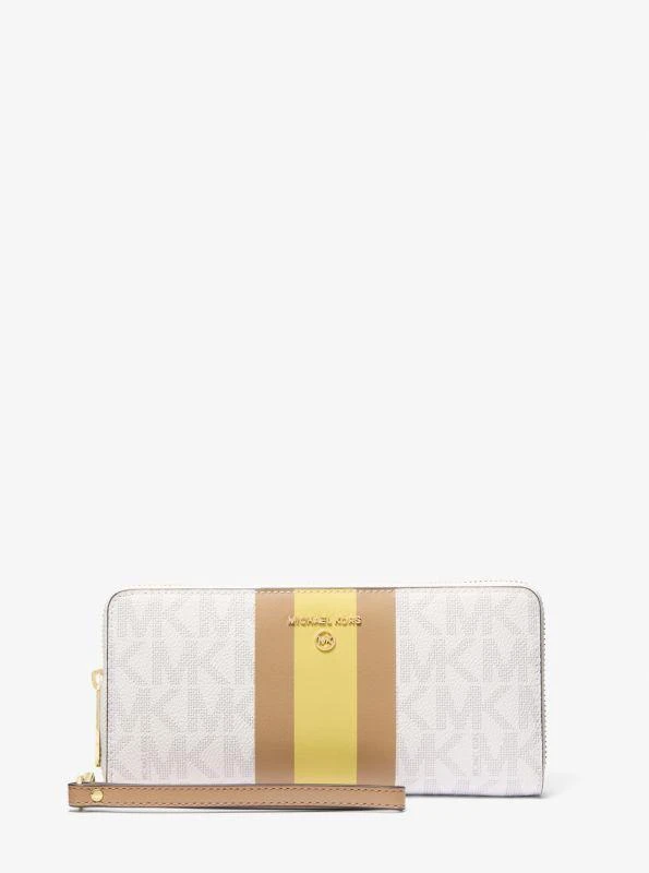 商品Michael Kors|Jet Set Charm Large Signature Logo Stripe Continental Wallet,价格¥524,第1张图片