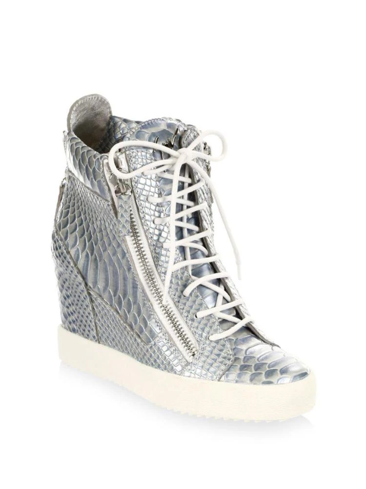 商品Giuseppe Zanotti|Lamay Lorenz Leather Wedge Sneakers,价格¥2385,第1张图片