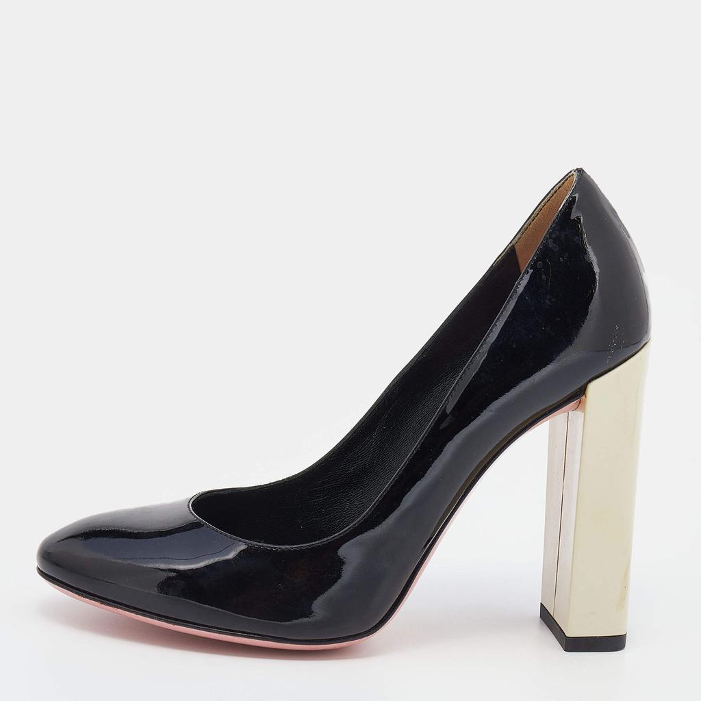 Fendi Black Patent Leather Block Heel Pumps Size 36商品第1张图片规格展示