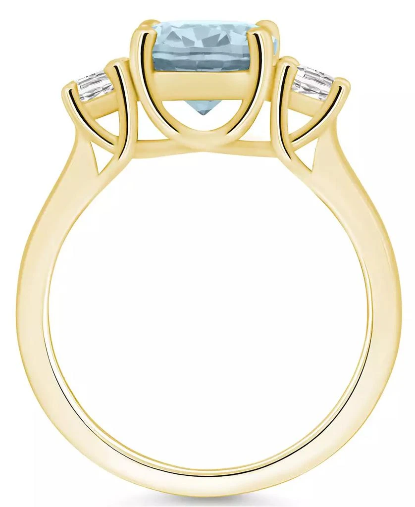 商品Macy's|Aquamarine and Diamond Ring (2-1/2 ct.t.w and 1/3 ct.t.w) 14K Yellow Gold,价格¥34598,第3张图片详细描述