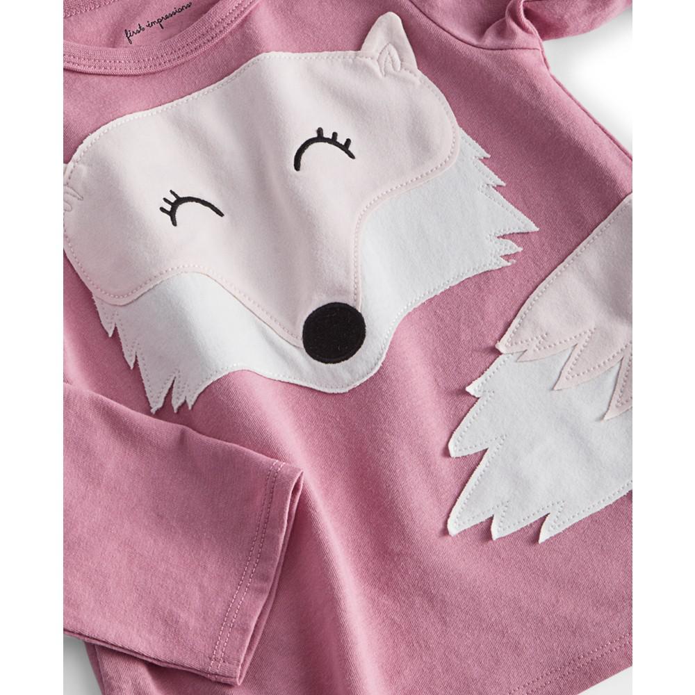 Baby Girls Francie Fox Appliqué Long-Sleeve T-Shirt, Created for Macy's商品第3张图片规格展示