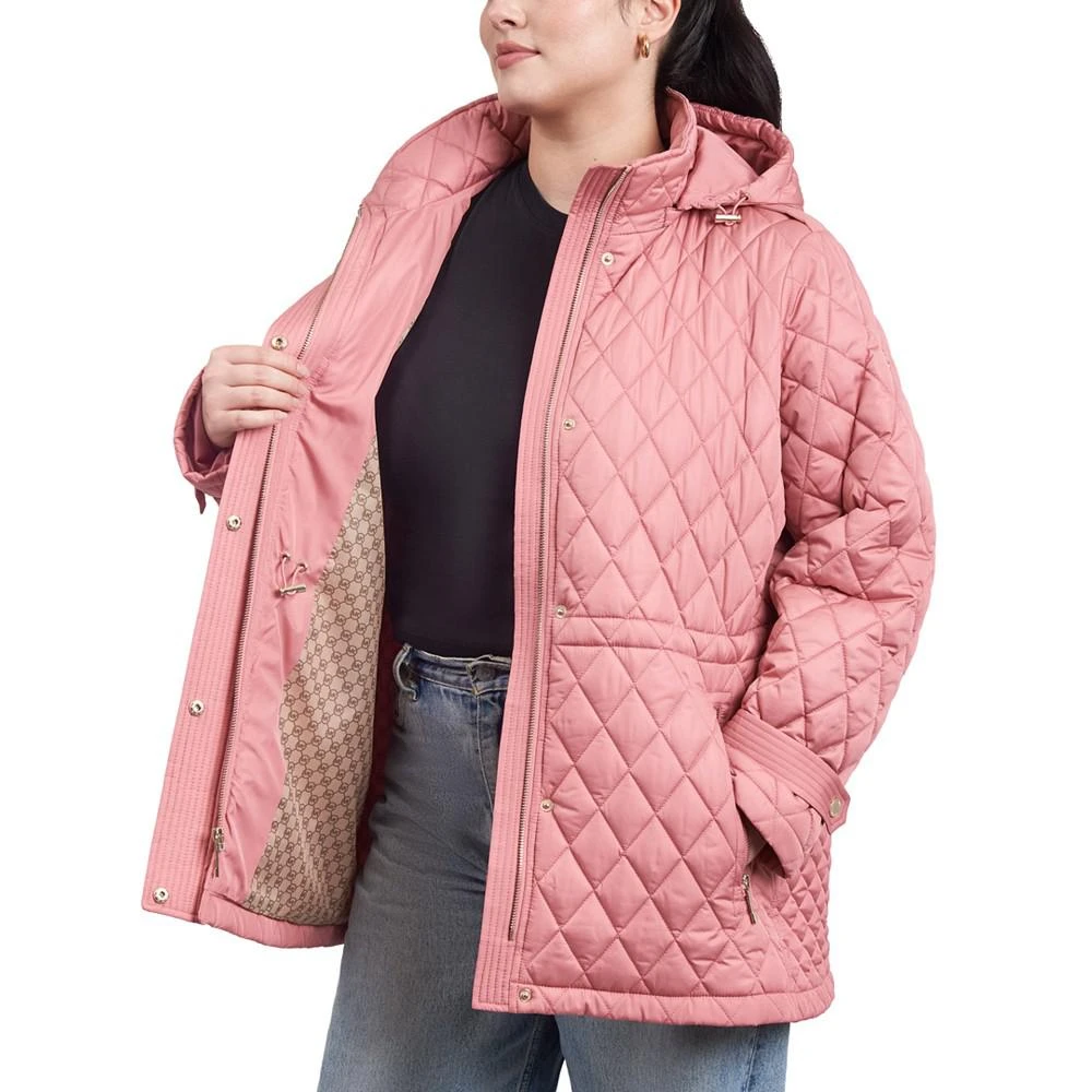 商品Michael Kors|Women's Plus Size Quilted Hooded Anorak Coat,价格¥1711,第3张图片详细描述