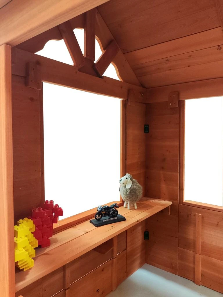 Streamdale All Wooden Kids Playhouse With 2 Windows And Flower Pot Holder 商品