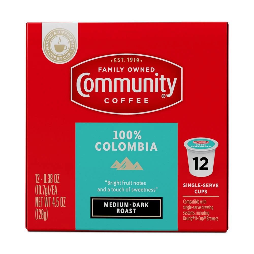100% Colombia Altura Medium-Dark Roast Single Serve Pods, Keurig K-Cup Brewer Compatible, 72 Ct 商品