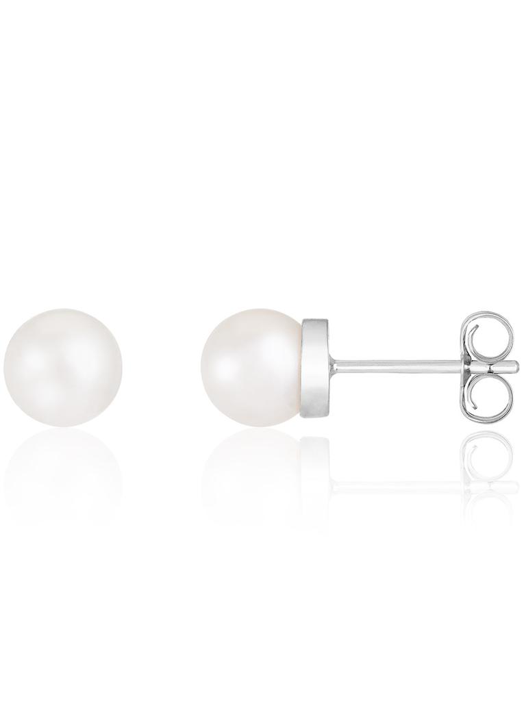 Sterling Silver Akoya Pearl Earrings商品第1张图片规格展示
