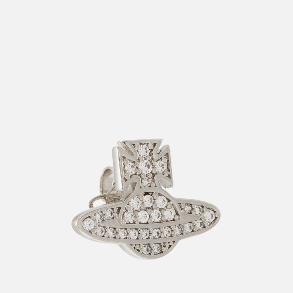 商品Vivienne Westwood|Vivienne Westwood Women's Romina Pave Orb Earrings - Platinum/White,价格¥967,第2张图片详细描述