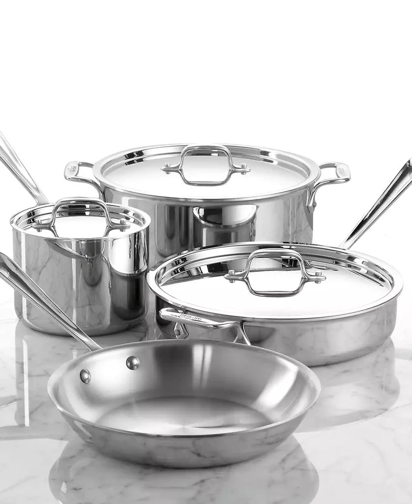 商品All-Clad|D3 Stainless Steel Cookware Set, Exclusively at Macy’s, 7 Piece,价格¥4131,第3张图片详细描述