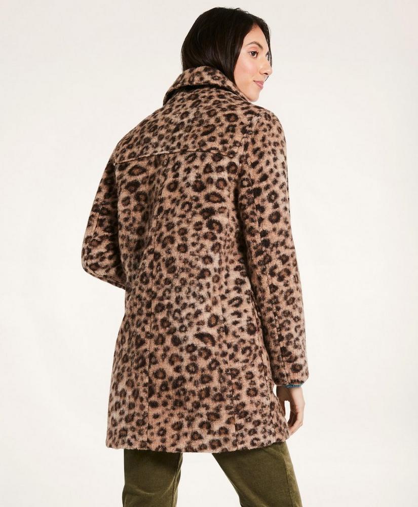 Wool Blend Toggle Leopard Coat商品第5张图片规格展示