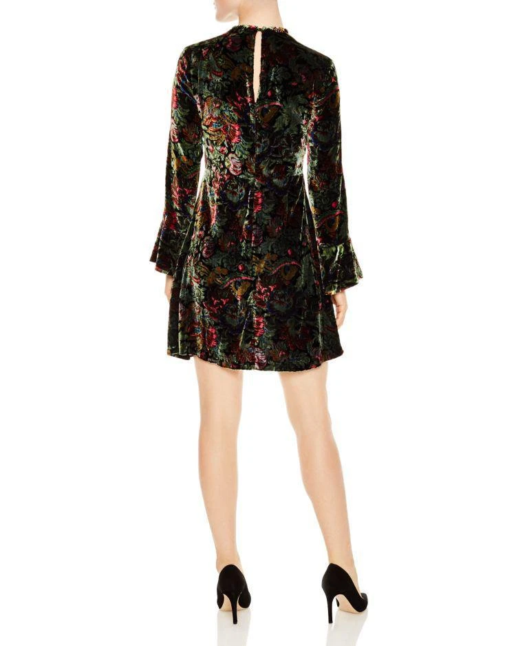 商品Sandro|Swana Floral-Print Velvet Mini Dress,价格¥1474,第2张图片详细描述