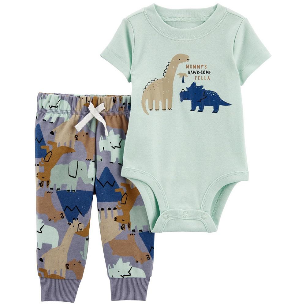 Baby Boys Dinosaur Bodysuit and Pant Set, 2 Piece商品第1张图片规格展示