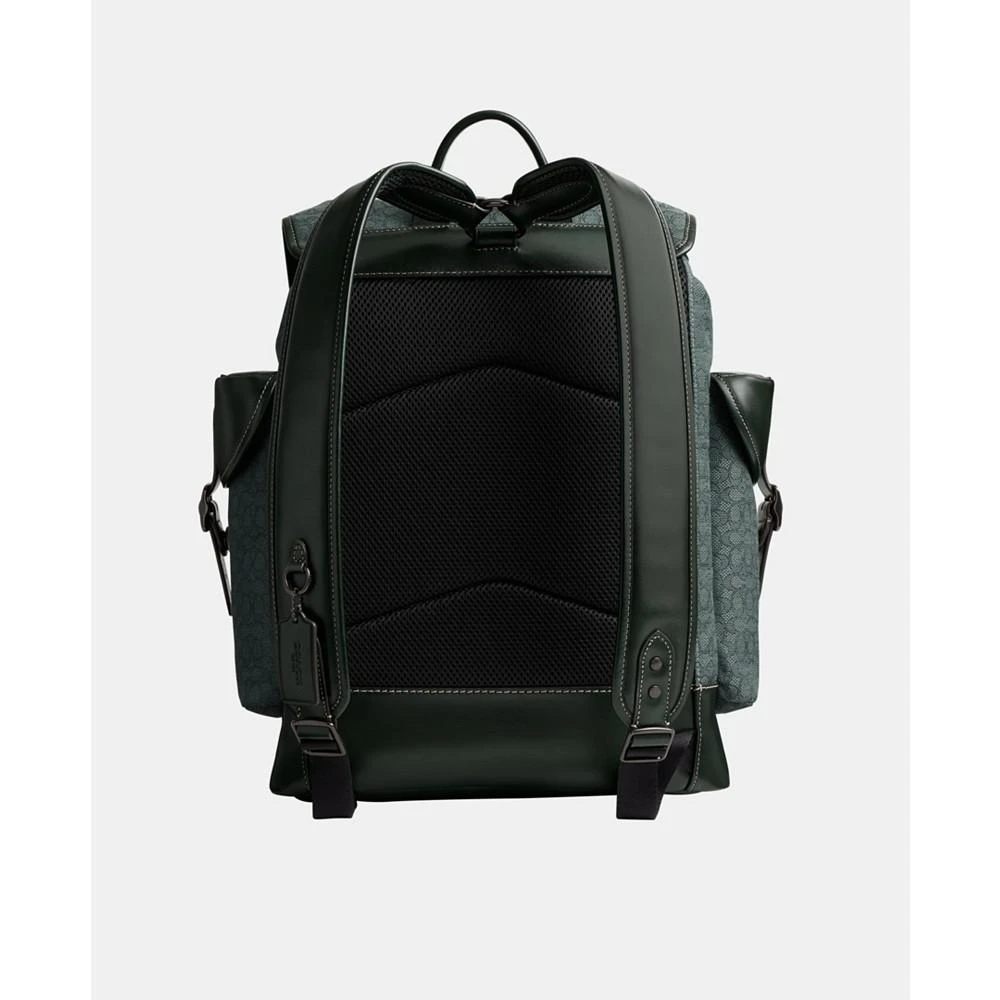 商品Coach|Leather Hitch Backpack in Micro Signature Jacquard,价格¥4762,第2张图片详细描述