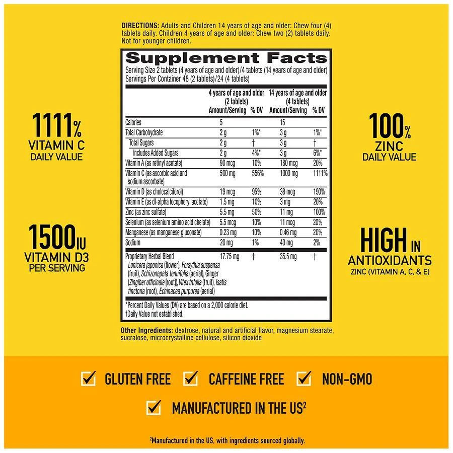 商品Airborne|Immune Support Effervescent Minerals & Herbs with Vitamin C, E, Zinc Citrus,价格¥225,第4张图片详细描述