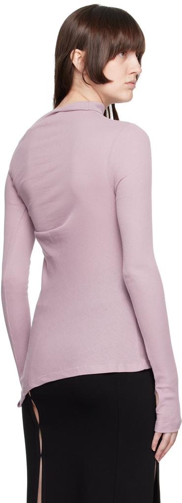 Purple Asymmetric Long-Sleeve T-Shirt商品第3张图片规格展示
