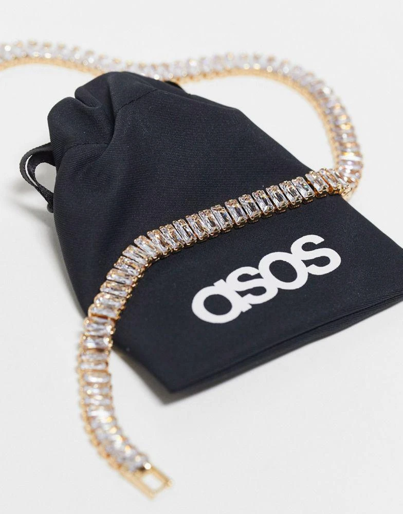 商品ASOS|ASOS DESIGN Curve necklace with cubic zirconia crystal design,价格¥149,第3张图片详细描述