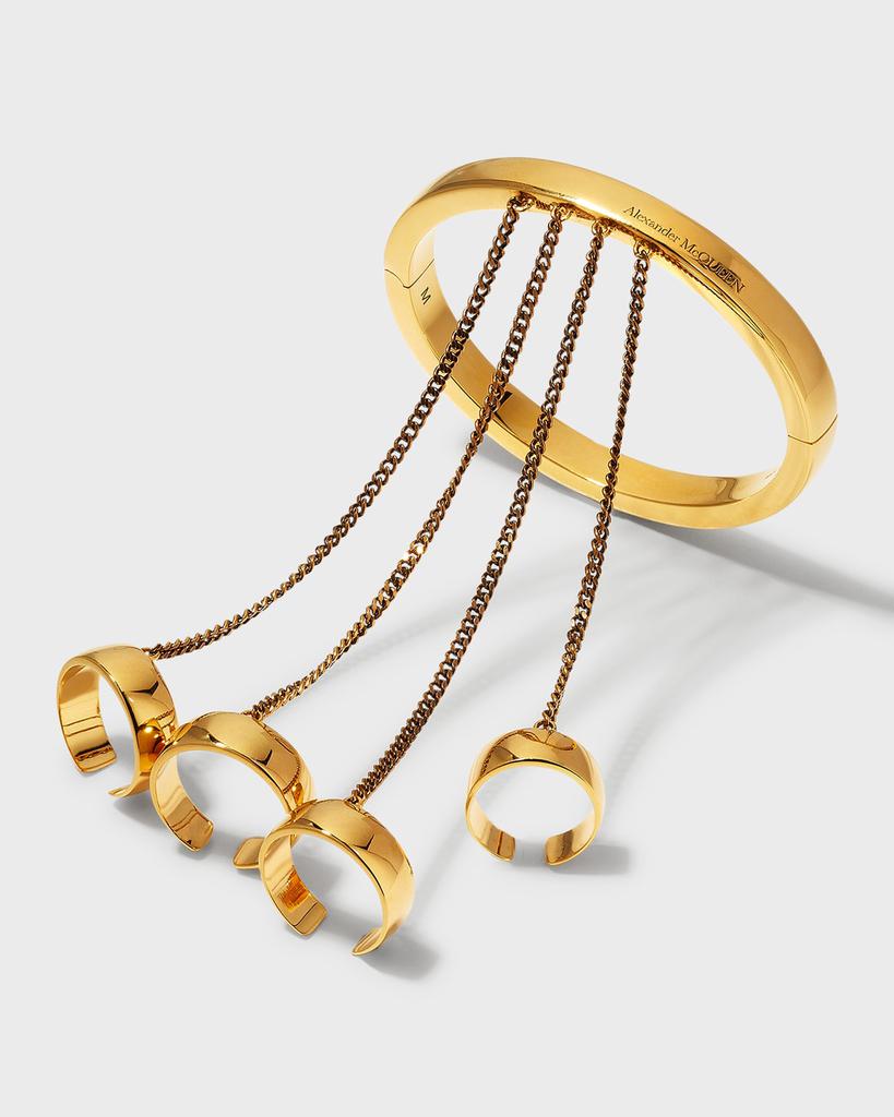 4-Ring Connector Bracelet, Gold商品第3张图片规格展示