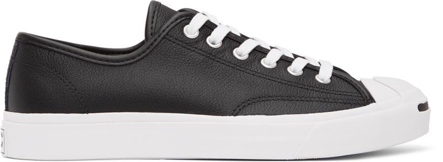 商品Converse|Black Leather Jack Purcell OX Sneakers,价格¥609,第1张图片
