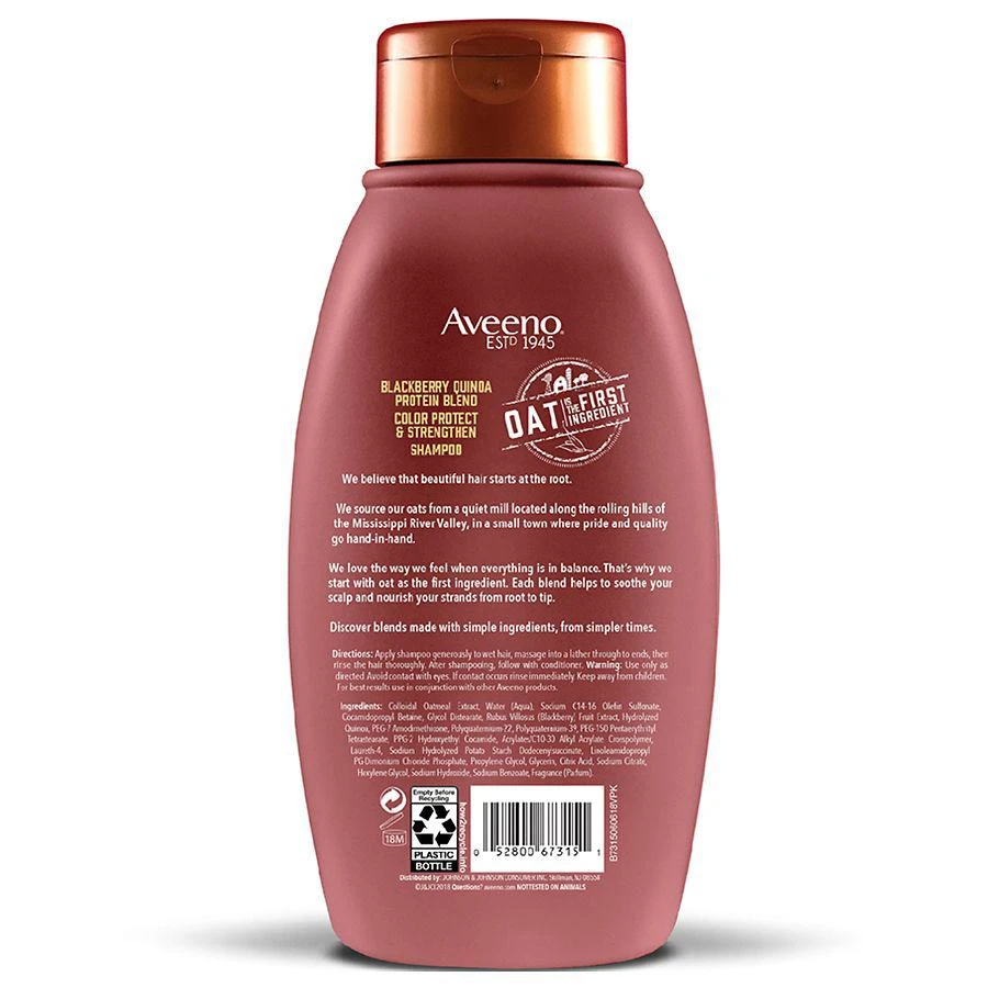 商品Aveeno|Blackberry Quinoa Protein Blend Shampoo,价格¥91,第2张图片详细描述