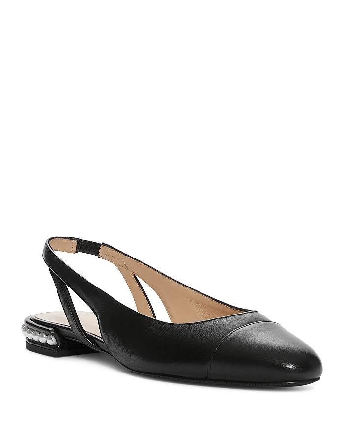 商品Stuart Weitzman|Women's Imitation Pearl Embellished Slingback Flats ,价格¥1700,第1张图片