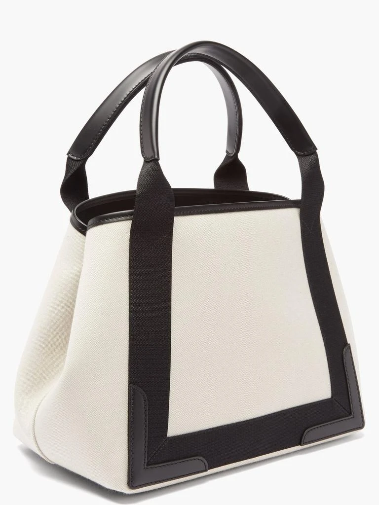 商品Balenciaga|Cabas S logo-print leather-trim canvas bag,价格¥8151,第4张图片详细描述