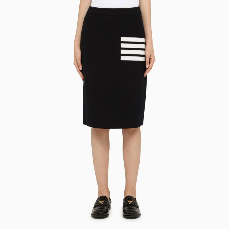 商品Thom Browne|Blue wool knit pencil skirt,价格¥2675,第1张图片