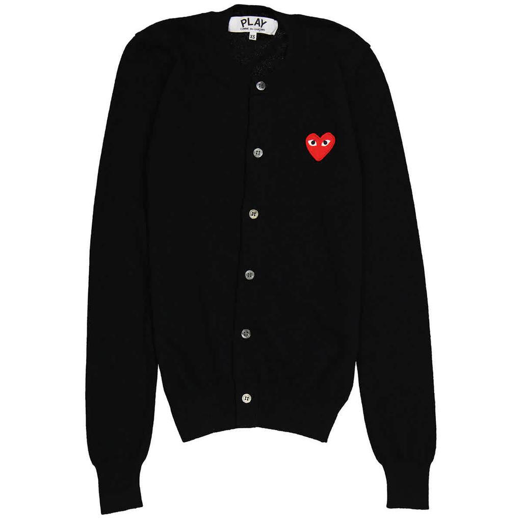 商品Comme des Garcons|Ladies Heart Logo Cardigan In Black,价格¥2075,第1张图片