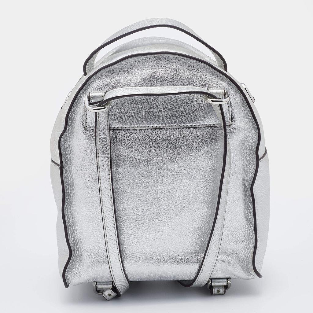 Michael Kors Silver Leather Jessa Convertible Backpack商品第4张图片规格展示