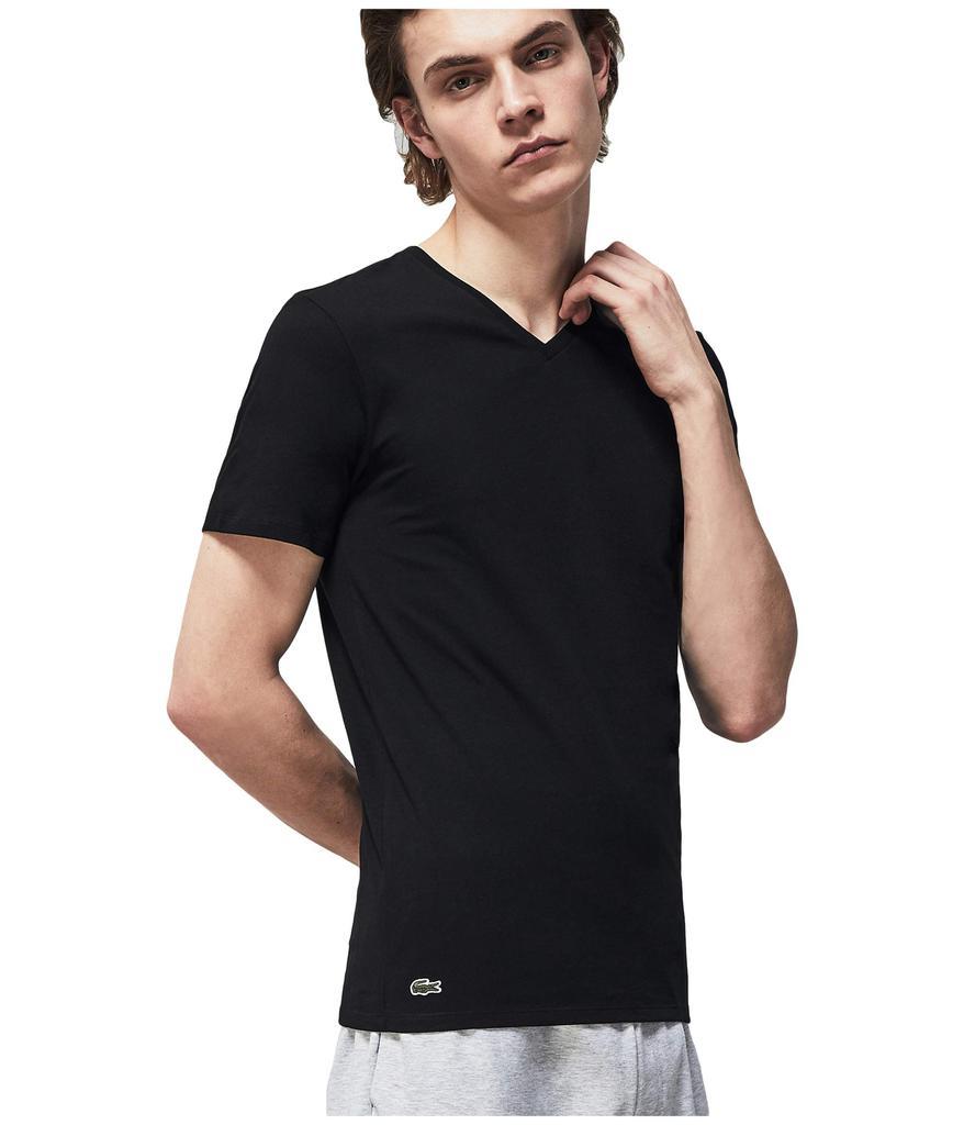商品Lacoste|3-Pack V-Neck Slim Fit Essential T-Shirt,价格¥212-¥273,第1张图片