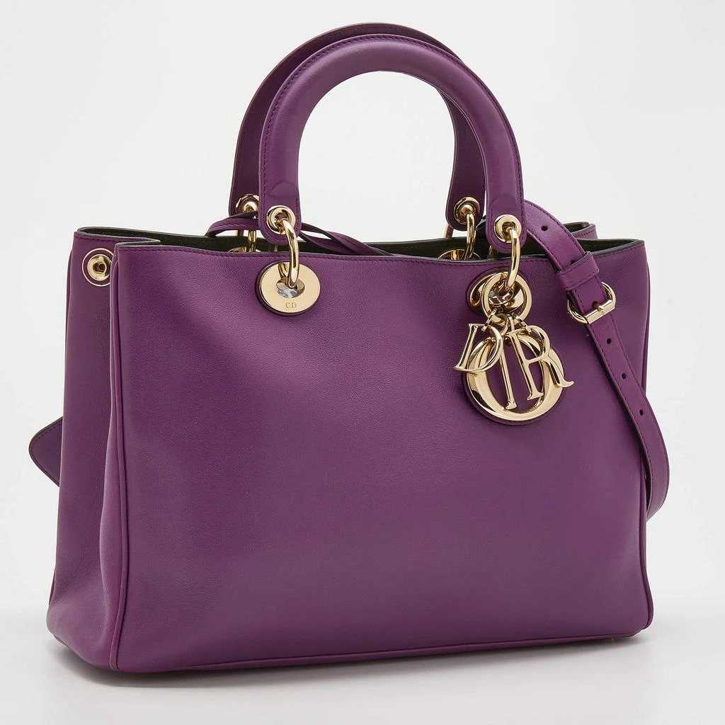 商品[二手商品] Dior|Dior Purple Leather Medium Diorissimo Tote,价格¥7746,第3张图片详细描述