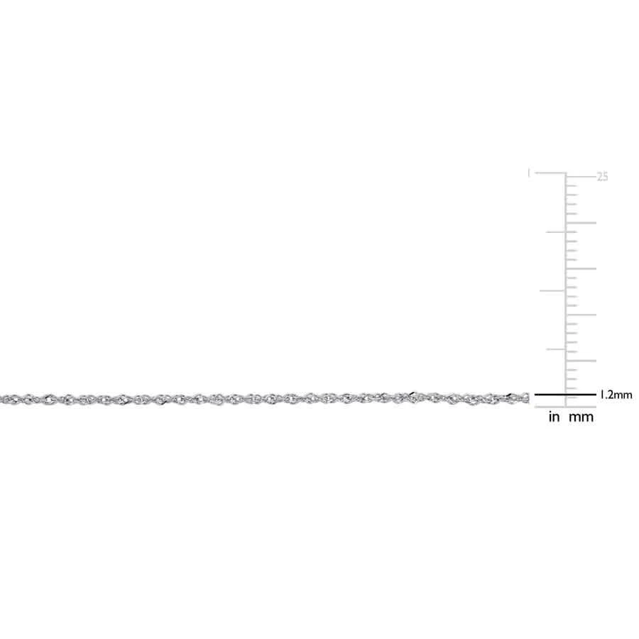 商品Amour|1.2mm Sparkling Singapore Chain Necklace in 14k White Gold - 24 in,价格¥1188,第3张图片详细描述