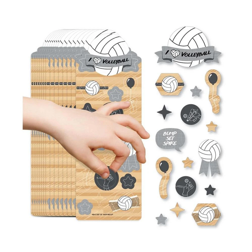 商品Big Dot of Happiness|Bump, Set, Spike - Volleyball - Favor Kids Stickers - 16 Sheets - 256 Stickers,价格¥112,第1张图片