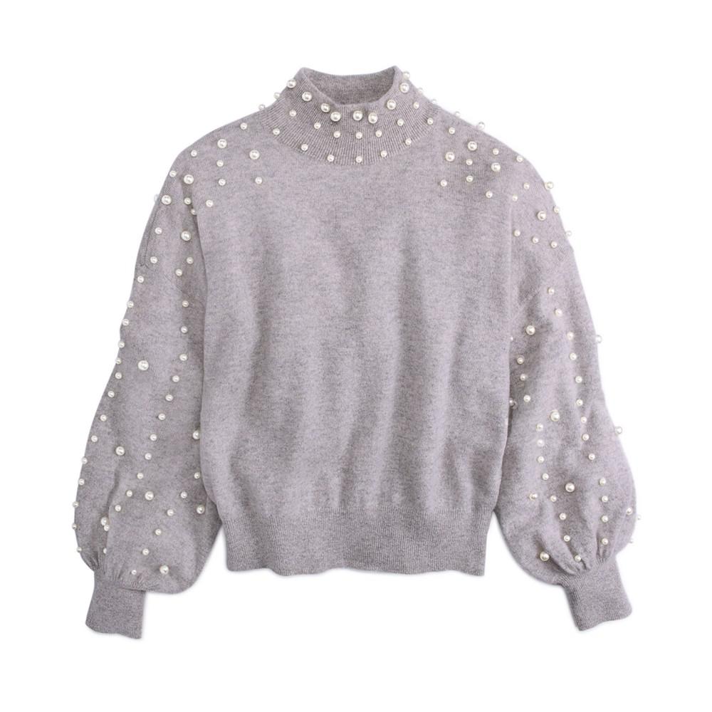 Women's Cashmere Pearl Mock-Neck Sweater, Created for Macy's商品第4张图片规格展示