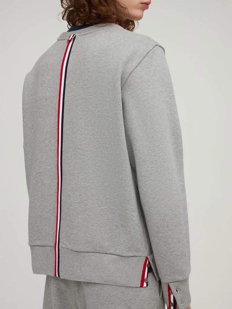 商品Thom Browne|Cotton Jersey Sweatshirt W/ Knit Stripe,价格¥2744,第2张图片详细描述