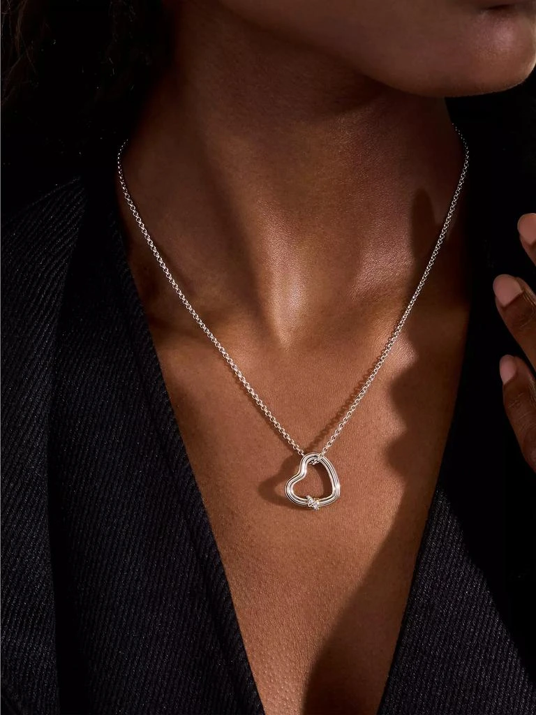 商品John Hardy|Bamboo Sterilng Silver, 14K Yellow Gold & 0.03 TCW Diamond Heart Pendant Necklace,价格¥5931,第2张图片详细描述