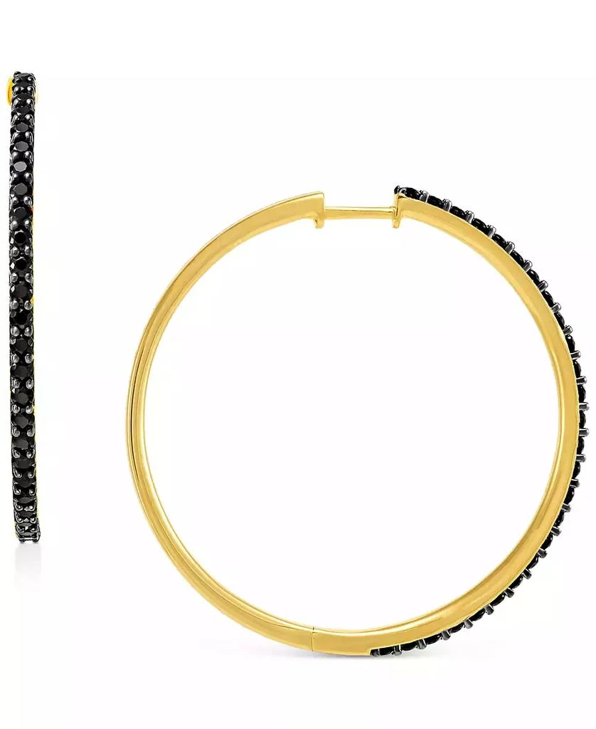 商品Macy's|Onyx Medium Hoop Earrings in 14k Gold-Plated Sterling Silver, 1.5",价格¥1223,第1张图片