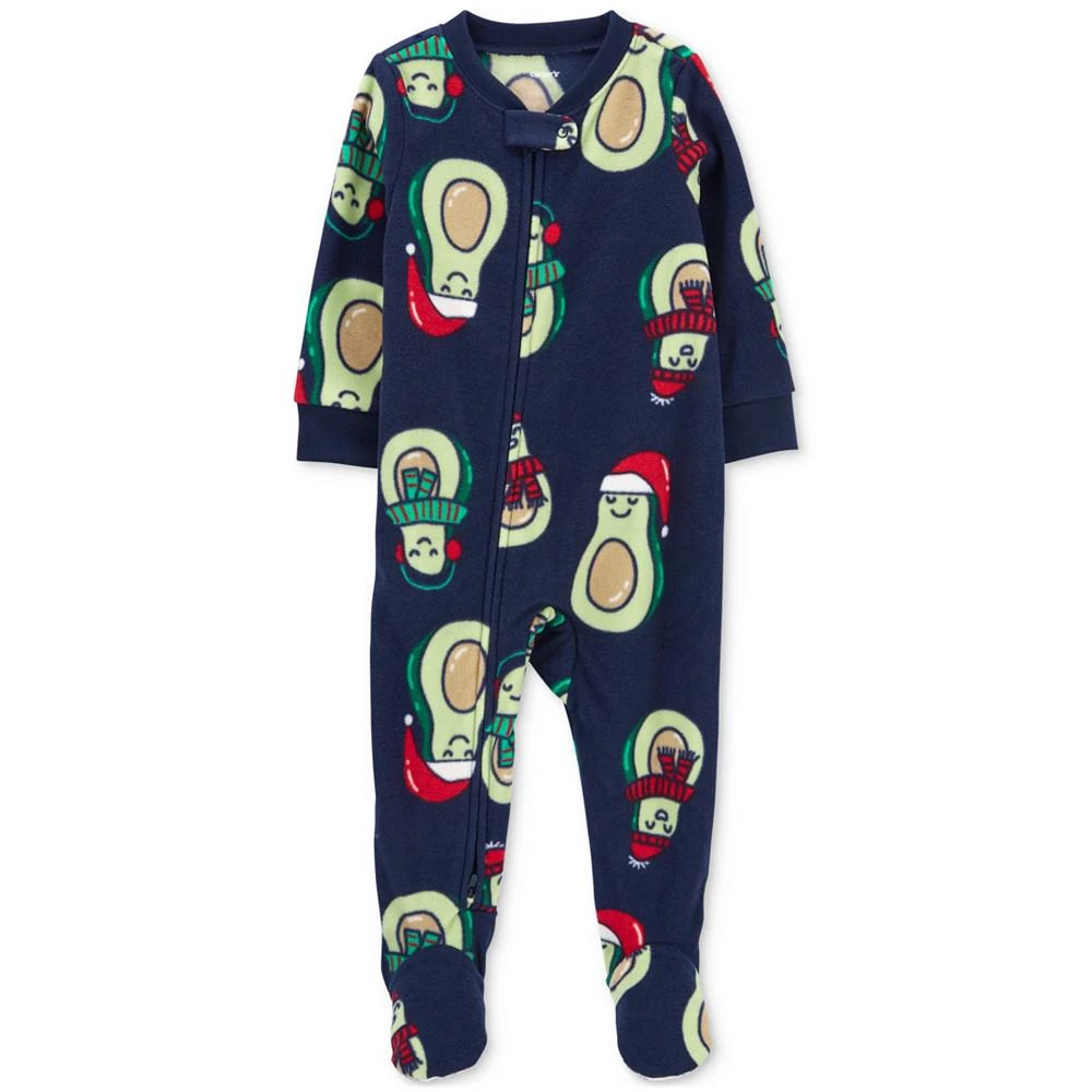 商品Carter's|Baby Holiday Avocado Fleece Footie Pajamas,价格¥67,第1张图片