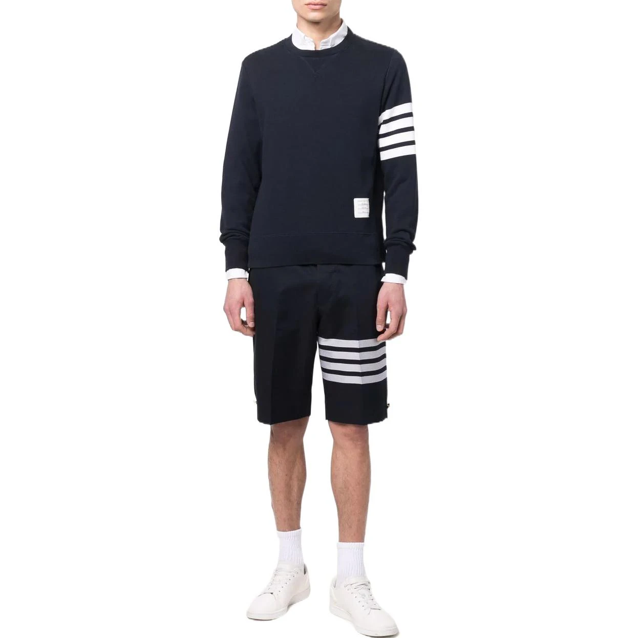 商品[国内直发] Thom Browne|SS22 印花四条纹直筒短裤 男款 蓝色,价格¥4349,第6张图片详细描述