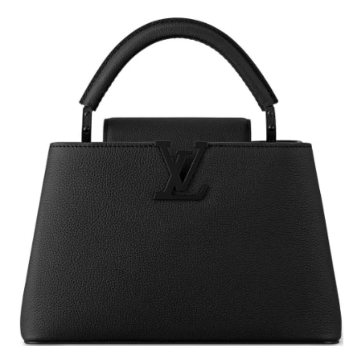 商品[国内直发] Louis Vuitton|Capucines BB Black Out黑武士字母徽标可拆卸肩带 皮革 单肩斜挎手提包 小号 女款 黑色,价格¥50486,第1张图片