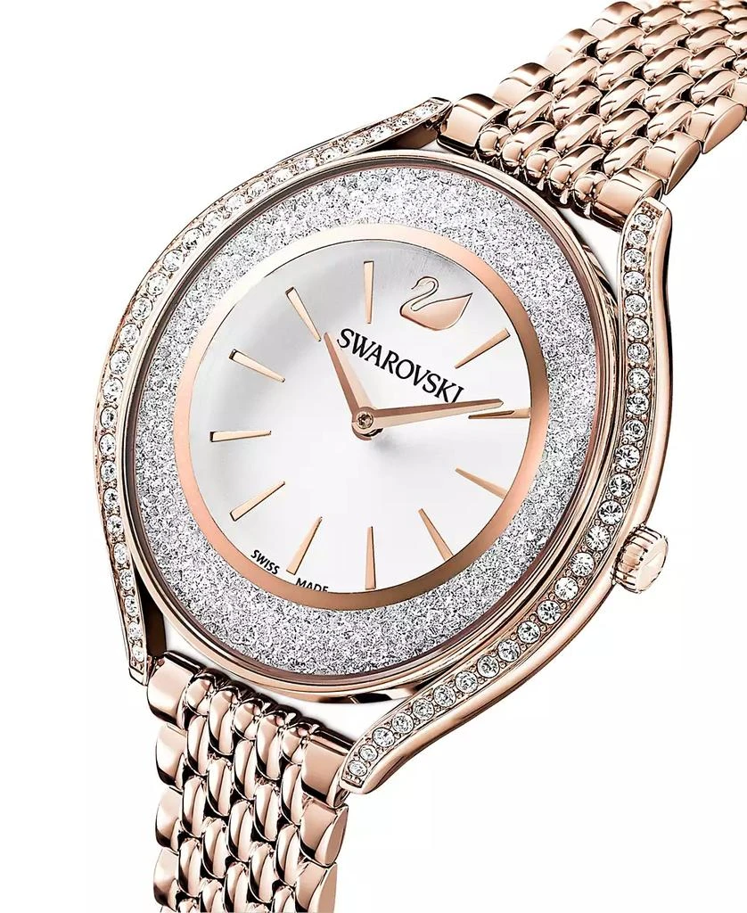 商品Swarovski|Women's Swiss Crystalline Aura Rose Gold-Tone Stainless Steel PVD Bracelet Watch 35mm,价格¥2511,第5张图片详细描述