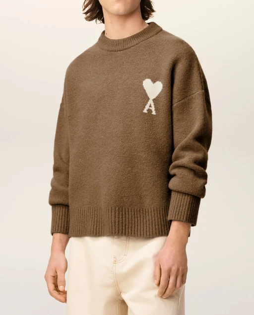 【秋冬新品】AMI 男女同款ADC羊驼毛混纺云朵毛衣 爱心毛衣（香港仓发货） 商品