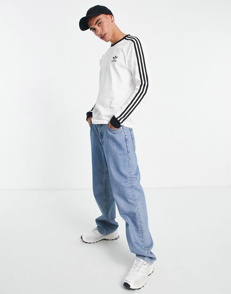 商品Adidas|adidas Originals adicolor three stripe long sleeve t-shirt in white,价格¥296,第6张图片详细描述