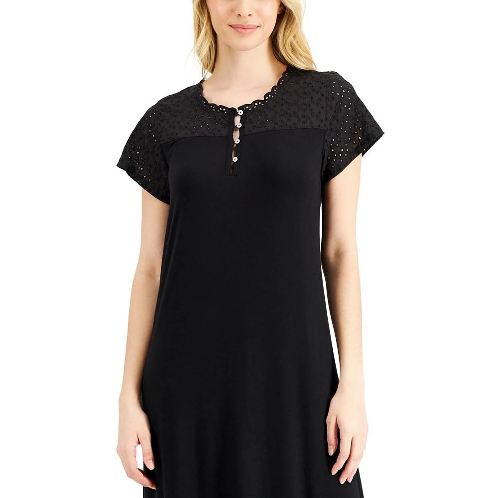 商品Charter Club|Solid Eyelet Nightgown, Created for Macy's,价格¥59,第3张图片详细描述