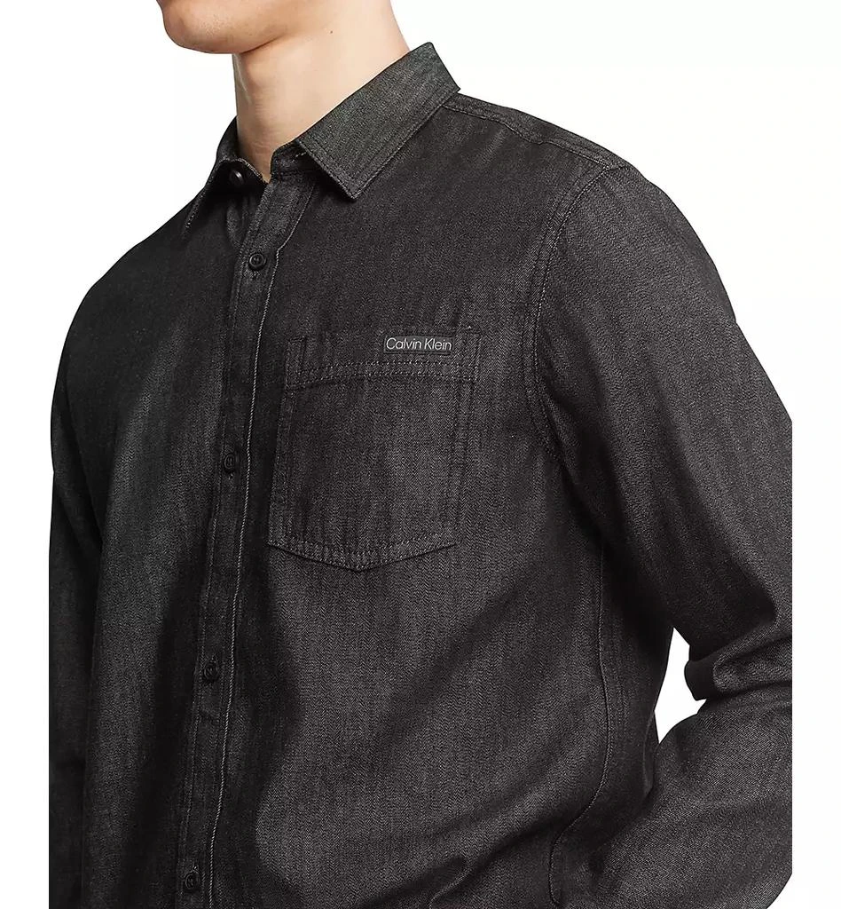 商品Calvin Klein|Clavin Klein Men's Classic-Fit Button-Down Denim Shirt,价格¥412,第3张图片详细描述