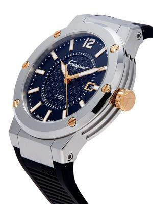 商品Salvatore Ferragamo|44MM Stainless Steel & Silicone Strap Analog Watch,价格¥5735,第3张图片详细描述