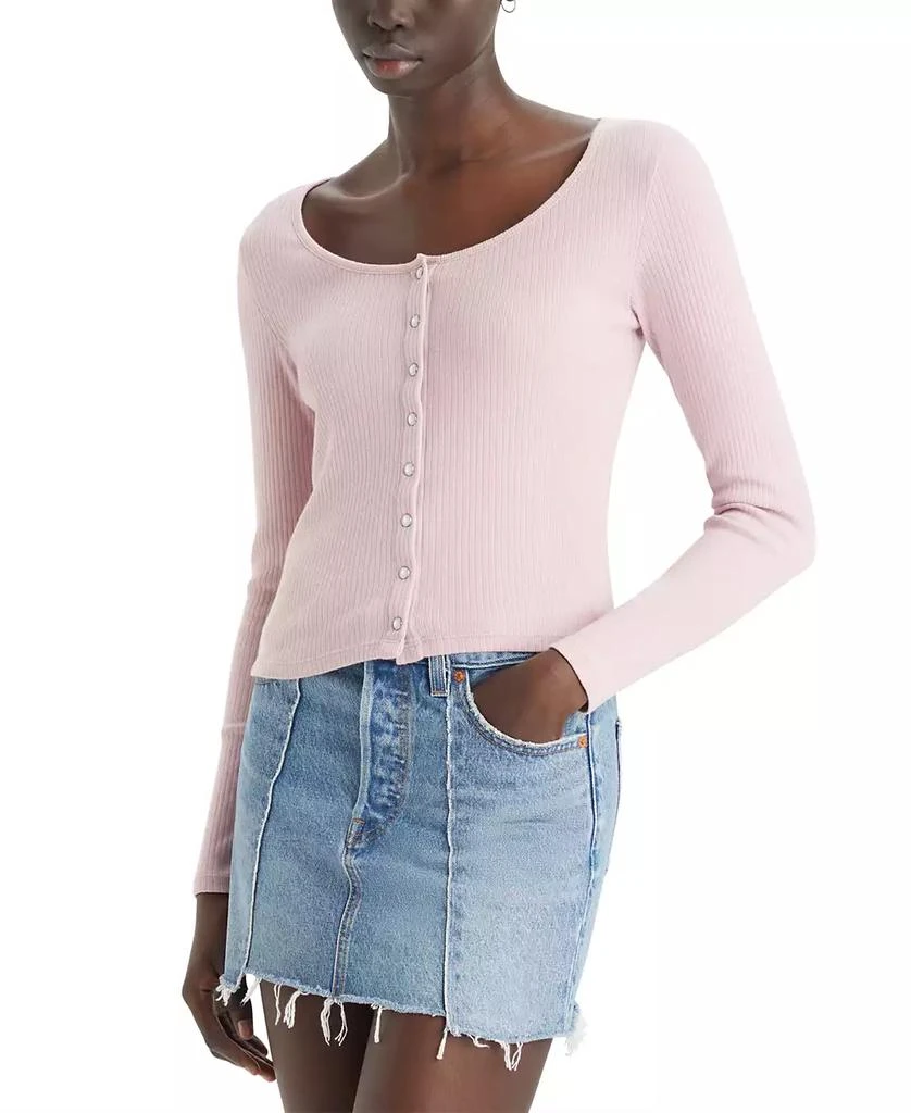 商品Levi's|Women's Britt Slim Fit Long-Sleeve Snap-Front Top,价格¥102,第1张图片